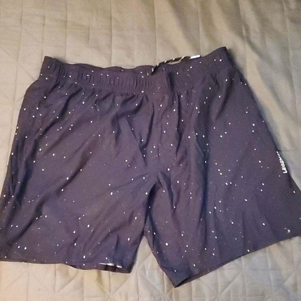 Legends Relay Short XL 7in inseam linerless black & white splatter print
